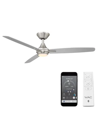 Luxadora Wac Lighting Smart Fans Blitzen 54 In 3000k Led Indoor Or Outdoor Smart Home Ceiling Fan In Silver