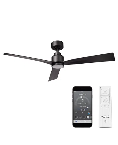 Luxadora Wac Lighting Smart Fans Clean 52 In 3000k Led Indoor Or Outdoor Smart Home Ceiling Fan In Black