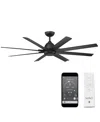 Luxadora Wac Lighting Smart Fans Mocha Xl 66 In Indoor Or Outdoor Smart Home Ceiling Fan In Black