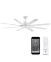 Luxadora Wac Lighting Smart Fans Mocha Xl 66 In Indoor Or Outdoor Smart Home Ceiling Fan In White