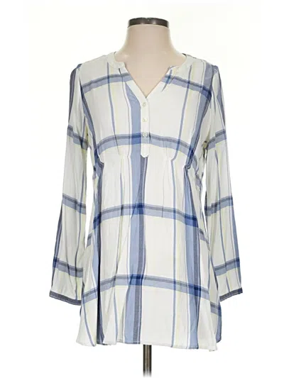 Pre-owned Luxe 3/4 Sleeve Blouse In Blue