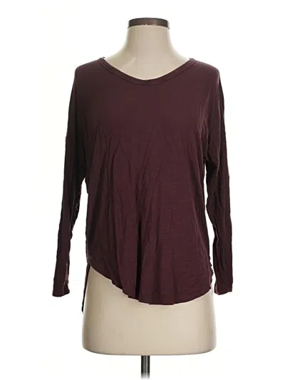 Pre-owned Luxe 3/4 Sleeve T-shirt In Burgundy