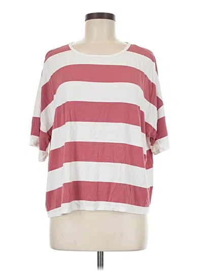 Pre-owned Luxe 3/4 Sleeve T-shirt In Burgundy