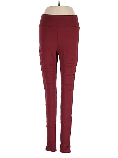 Pre-owned Luxe Active Pants In Burgundy