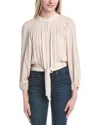 Luxe Always Blouson Top In Tan