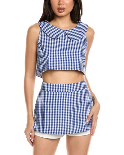 Luxe Always Check Mini Skirt In Blue