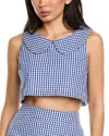Luxe Always Check Top In Blue