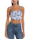 Luxe Always Elasticized Bandeau Top In Blue