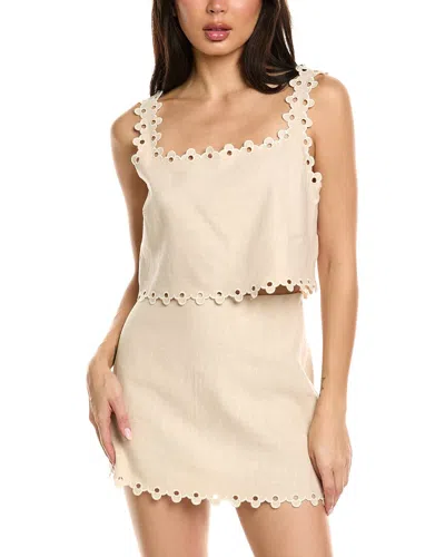 Luxe Always Linen-blend Top In Brown