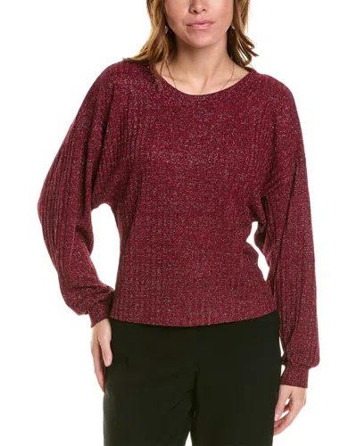Luxe Always Lurex Rib Sweater In Red