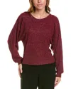 Luxe Always Lurex Rib Sweater In Red