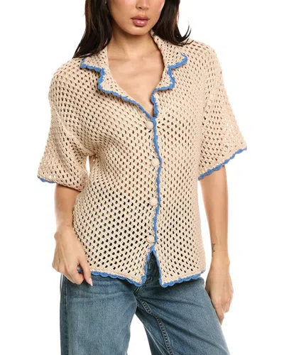Luxe Always Open Knit Shirt In Neutral