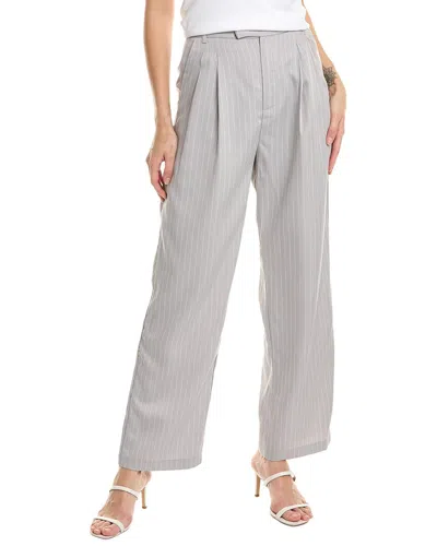 Luxe Always Pinstripe Pleated Pant In Grey