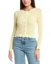 Luxe Always Pointelle Cardigan In Gray