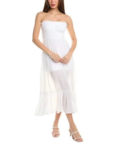 Luxe Always Smocked Midi Dress In White