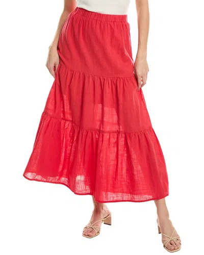 Luxe Always Tiered Skirt In Red