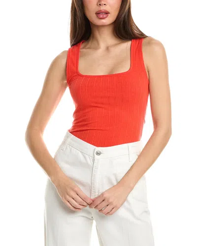 Luxe Always Variegated Rib Tank In Red