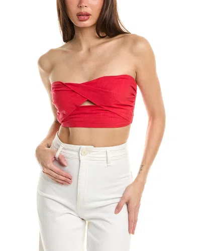 Luxe Always Wrap Front Bandeau Top In Red