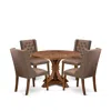 Luxe By East West Furniture 5-pc Kitchen Dining Table Set Consist Of A Kitchen Table, 4 Brown Fabric Chairs