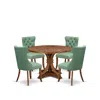 Luxe By East West Furniture 5-pc Modern Dining Set Include A Wooden Table And 4 Willow Green Parson Chairs