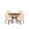 Luxe By East West Furniture 5-piece Dining Set In Light Beige Color