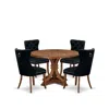 Luxe By East West Furniture 5-piece Kitchen Set In Black Color