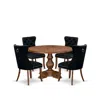 Luxe By East West Furniture 5-piece Modern Dining Table Set In Black Color