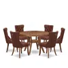 Luxe By East West Furniture 7-pc Dining Room Set Include A Modern Table And 6 Burgundy Upholstered Chairs