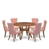 Luxe By East West Furniture 7-pc Dining Room Table Set Include A Modern Table And 6 Beige Red Parson Chairs