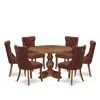 Luxe By East West Furniture 7-pc Dining Table Set Include A Modern Table And 6 Burgundy Upholstered Chairs