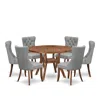 Luxe By East West Furniture 7-pc Mid Century Dining Set Include A Modern Table, 6 Light Gray Padded Chairs