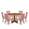 Luxe By East West Furniture 7-pc Modern Dining Set Include A Table And 6 Beige Red Upholstered Dining Chairs