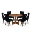 Luxe By East West Furniture 7-piece Kitchen Table Set In Black Color