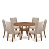 Luxe By East West Furniture 7-piece Modern Dining Set Consist Of A Dining Table, 6 Light Tan Dining Chair