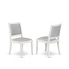 Luxe By East West Furniture Dining Room Chair With Light Gray Faux Leather And Upholstered Back