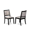 Luxe By East West Furniture Dining Room Chair With White And Gray Pattern Faux Leather And Upholstered Back