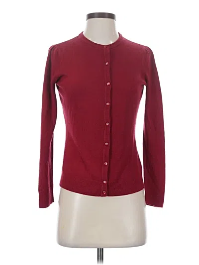 Pre-owned Luxe Cardigan Sweater In Burgundy