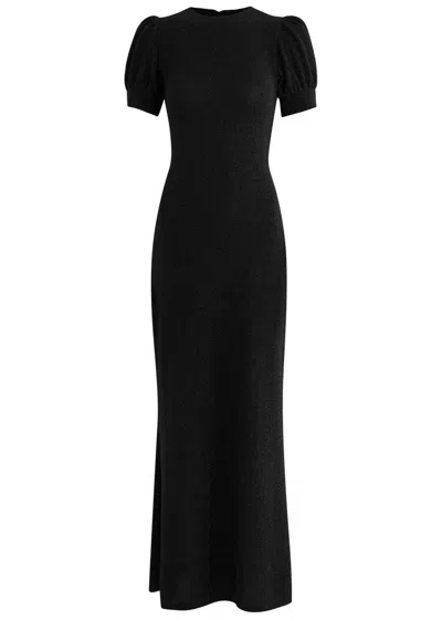 Luxe De Valentina Como Lamé Maxi Dress In Black