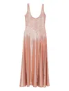 Luxe De Valentina Fluted Maxi Dress In Pink