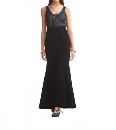 Luxe De Valentina Lido Scooped Neck Singlet Tank Top In Navy Shimmer