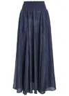 Luxe De Valentina Palma Embroidered Maxi Skirt In Blue