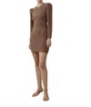Luxe De Valentina Sisi Mini Dress In Bronze Pink In Brown