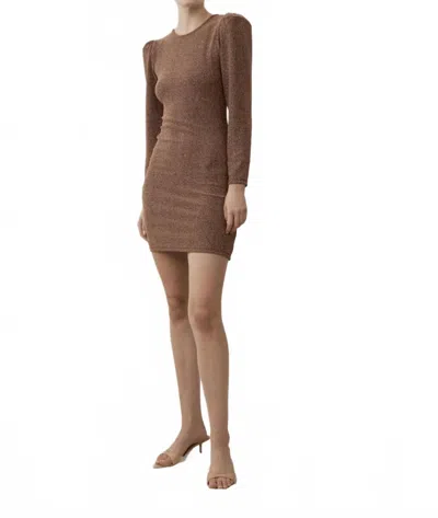 Luxe De Valentina Sisi Mini Dress In Bronze Pink In Brown