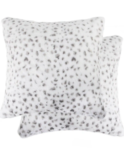 Luxe Faux Fur 2pc Pillow Set In White