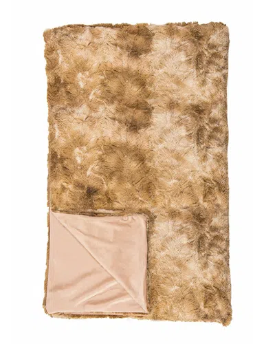 Luxe Faux Fur 50x60in Throw In Brown