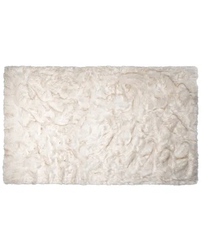 Luxe Faux Fur Arlington Machine Washable Rectangular Faux Fur Rug In Tan