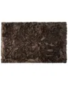 Luxe Faux Fur Arlington Machine Washable Rectangular Faux Fur Rug In Chocolate