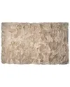 Luxe Faux Fur Arlington Machine Washable Rectangular Faux Fur Rug In Taupe