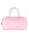 Luxe Faux Fur Faux Fur Bowling Bag In Pink