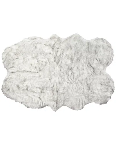 Luxe Faux Fur Gordon Machine Washable Quattro Faux Fur Rug In Grey
